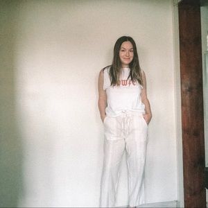 GAP Linen mix-stripe crop pants